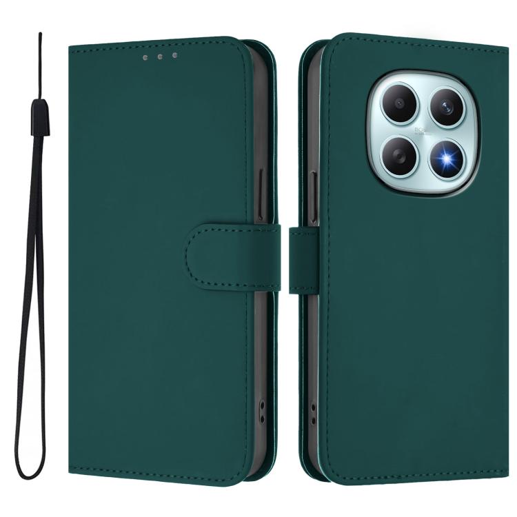 For Redmi Note 15 4G / 5G Global 164mm Skin Feel Solid Color Leather Phone Case with Lanyard