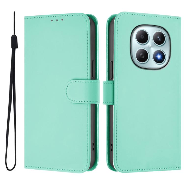 For Redmi Note 15 4G / 5G Global 164mm Skin Feel Solid Color Leather Phone Case with Lanyard