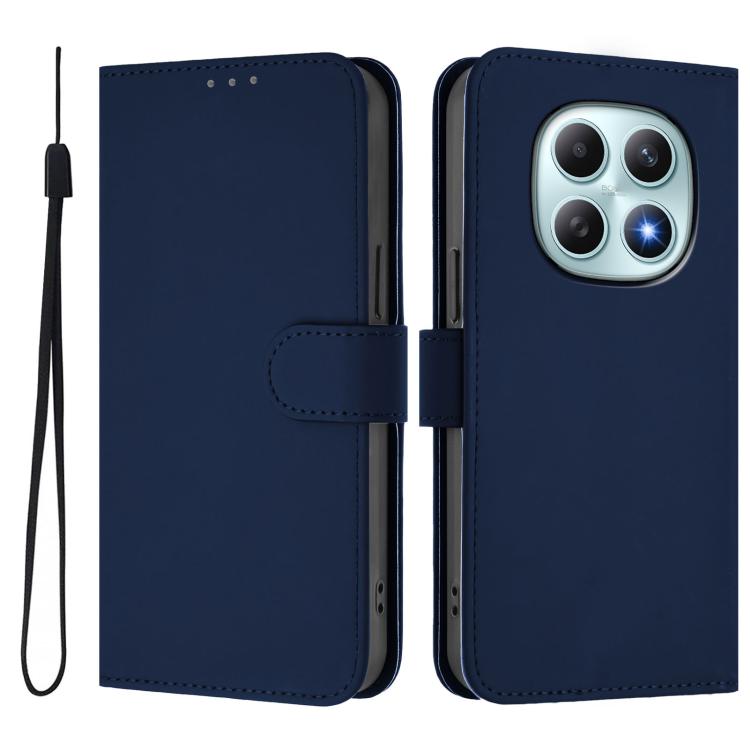 For Redmi Note 15 4G / 5G Global 164mm Skin Feel Solid Color Leather Phone Case with Lanyard