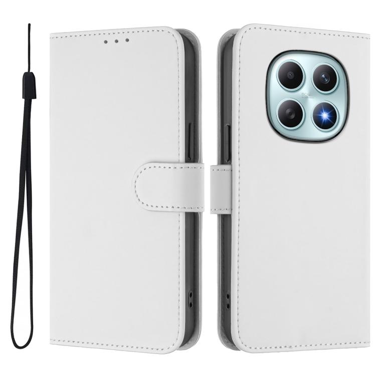 For Redmi Note 15 4G / 5G Global 164mm Skin Feel Solid Color Leather Phone Case with Lanyard