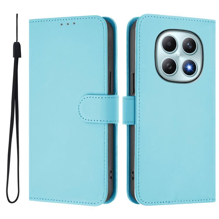 For Redmi Note 15 4G / 5G Global 164mm Skin Feel Solid Color Leather Phone Case with Lanyard