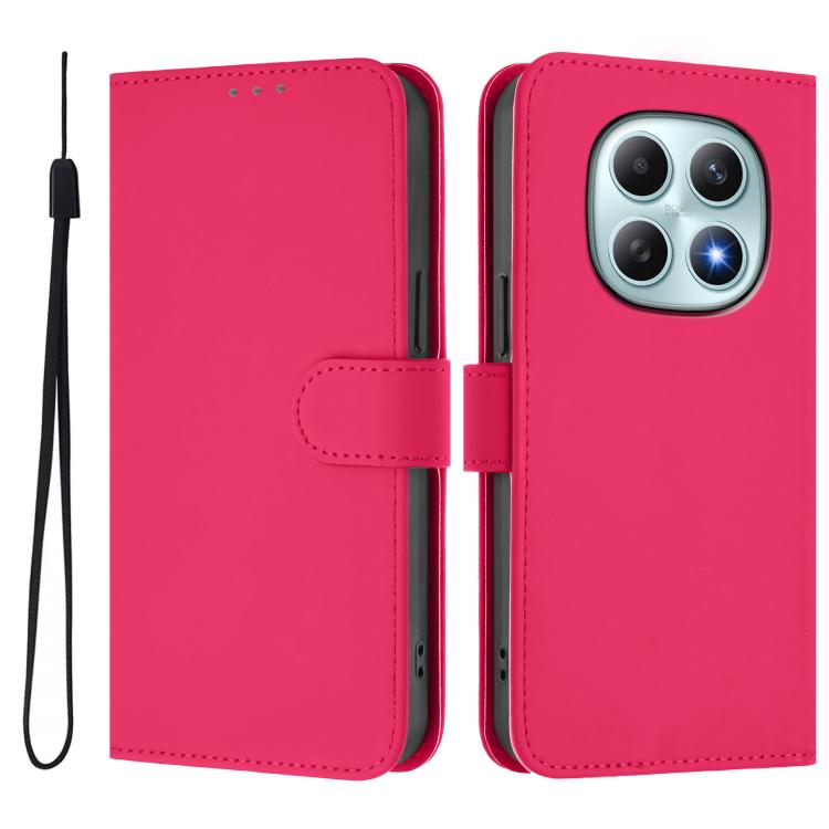 For Redmi Note 15 4G / 5G Global 164mm Skin Feel Solid Color Leather Phone Case with Lanyard