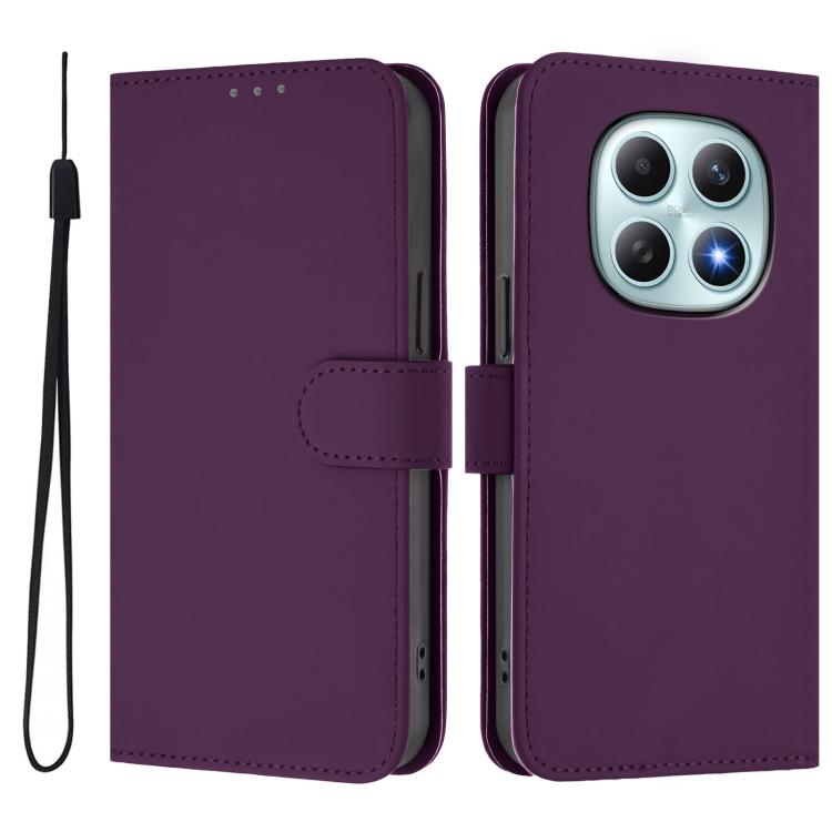 For Redmi Note 15 4G / 5G Global 164mm Skin Feel Solid Color Leather Phone Case with Lanyard