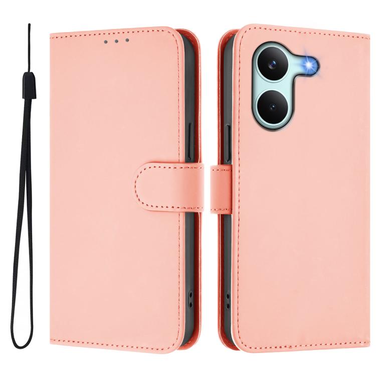 For Redmi Turbo 5 5G Global/Poco X8 Pro 5G Skin Feel Solid Color Leather Phone Case with Lanyard