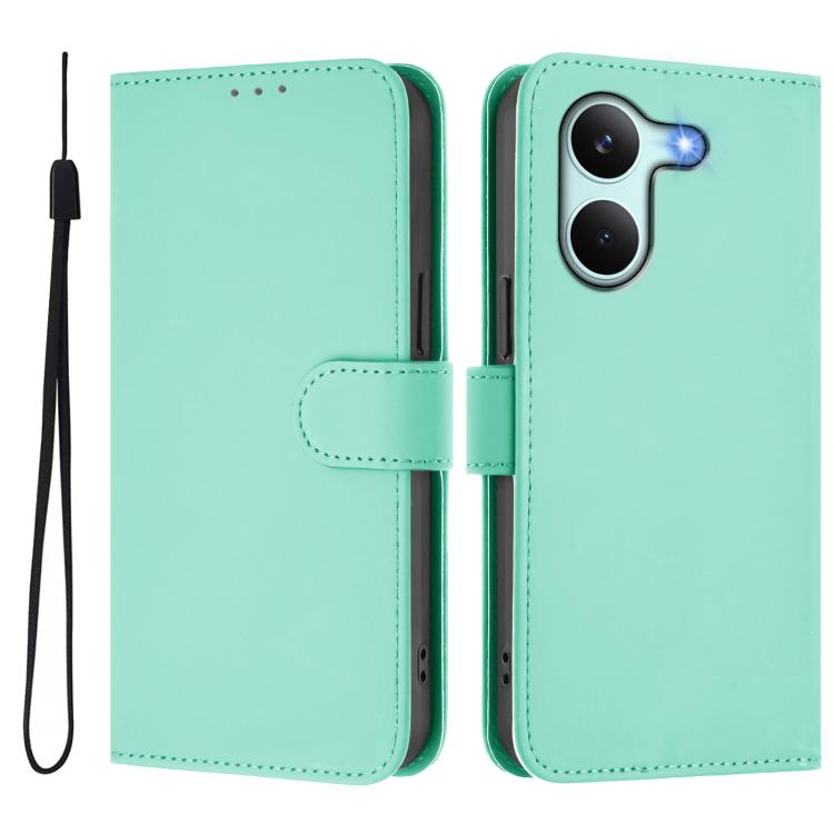 For Redmi Turbo 5 5G Global/Poco X8 Pro 5G Skin Feel Solid Color Leather Phone Case with Lanyard