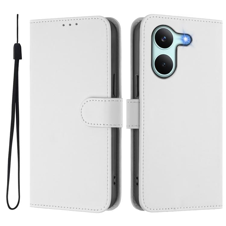 For Redmi Turbo 5 5G Global/Poco X8 Pro 5G Skin Feel Solid Color Leather Phone Case with Lanyard