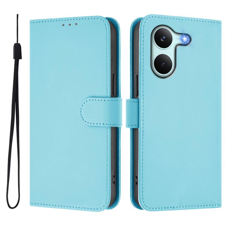For Redmi Turbo 5 5G Global/Poco X8 Pro 5G Skin Feel Solid Color Leather Phone Case with Lanyard