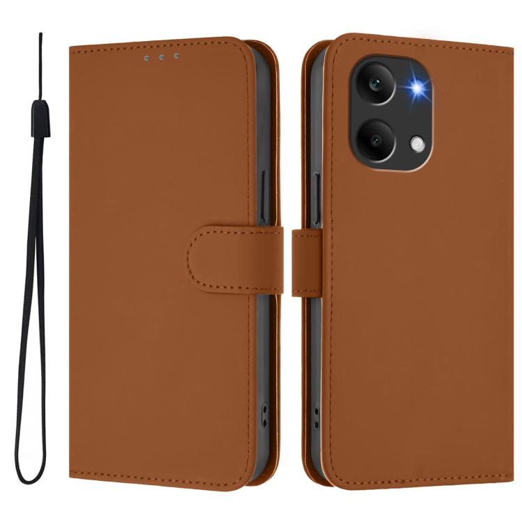 For Redmi Turbo 5 Max 5G/Poco X8 Pro Max 5G Skin Feel Solid Color Leather Phone Case with Lanyard
