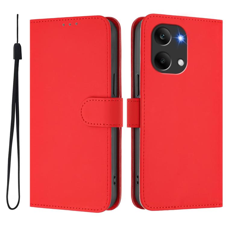 For Redmi Turbo 5 Max 5G/Poco X8 Pro Max 5G Skin Feel Solid Color Leather Phone Case with Lanyard