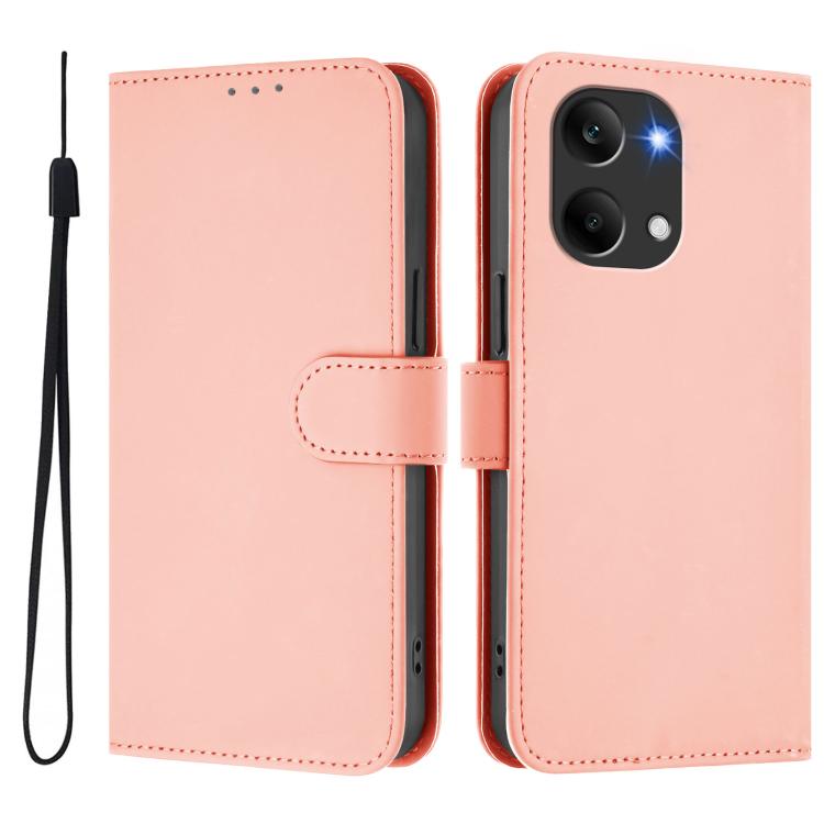 For Redmi Turbo 5 Max 5G/Poco X8 Pro Max 5G Skin Feel Solid Color Leather Phone Case with Lanyard
