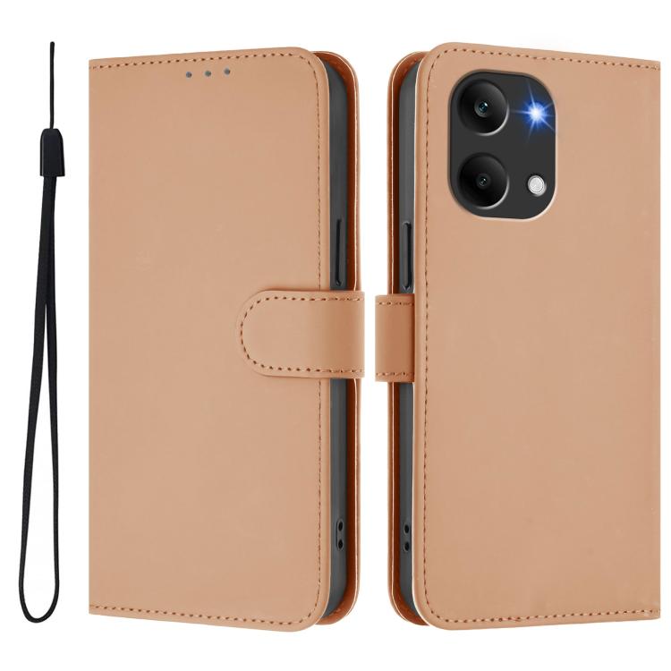 For Redmi Turbo 5 Max 5G/Poco X8 Pro Max 5G Skin Feel Solid Color Leather Phone Case with Lanyard