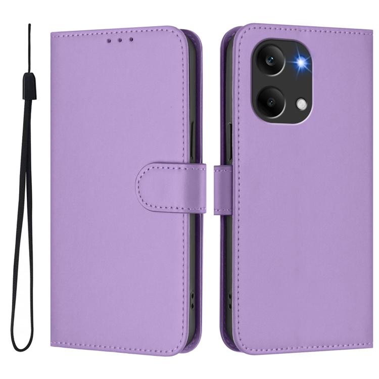 For Redmi Turbo 5 Max 5G/Poco X8 Pro Max 5G Skin Feel Solid Color Leather Phone Case with Lanyard