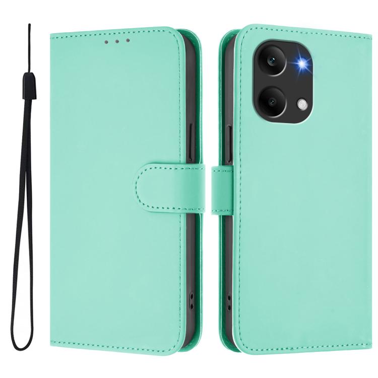 For Redmi Turbo 5 Max 5G/Poco X8 Pro Max 5G Skin Feel Solid Color Leather Phone Case with Lanyard