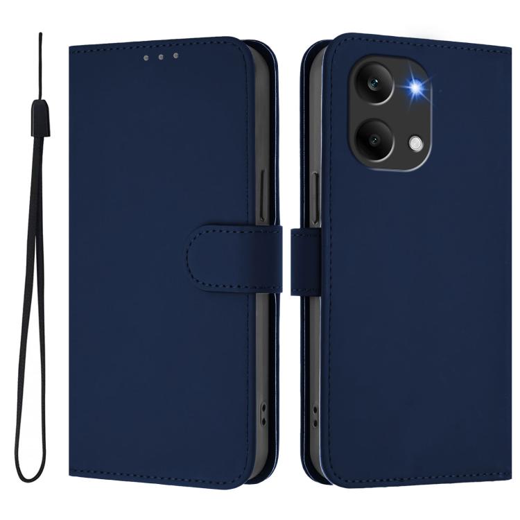 For Redmi Turbo 5 Max 5G/Poco X8 Pro Max 5G Skin Feel Solid Color Leather Phone Case with Lanyard