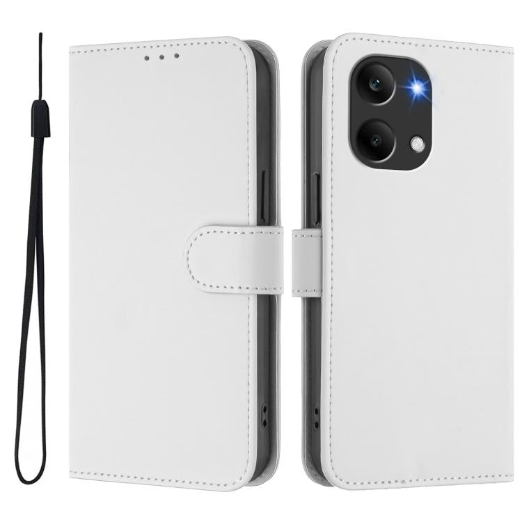For Redmi Turbo 5 Max 5G/Poco X8 Pro Max 5G Skin Feel Solid Color Leather Phone Case with Lanyard