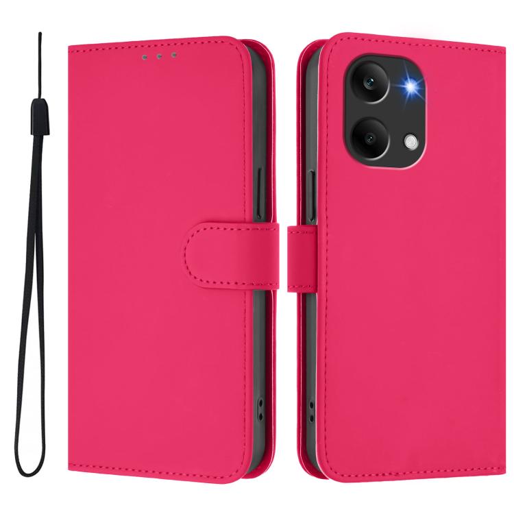 For Redmi Turbo 5 Max 5G/Poco X8 Pro Max 5G Skin Feel Solid Color Leather Phone Case with Lanyard