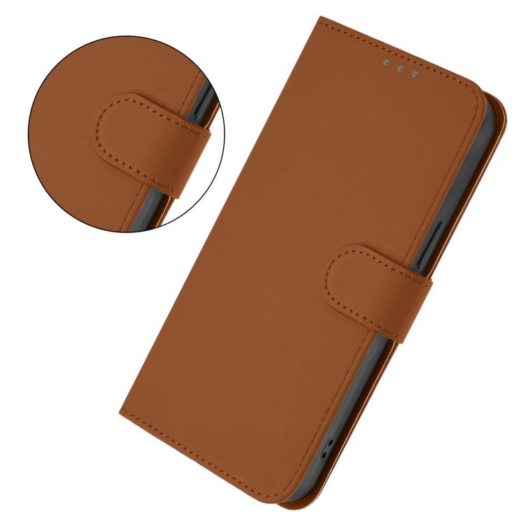 For Redmi 15a 5G Global Skin Feel Solid Color Leather Phone Case with Lanyard