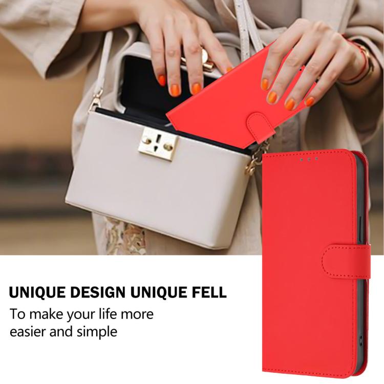 For Redmi 15a 5G Global Skin Feel Solid Color Leather Phone Case with Lanyard