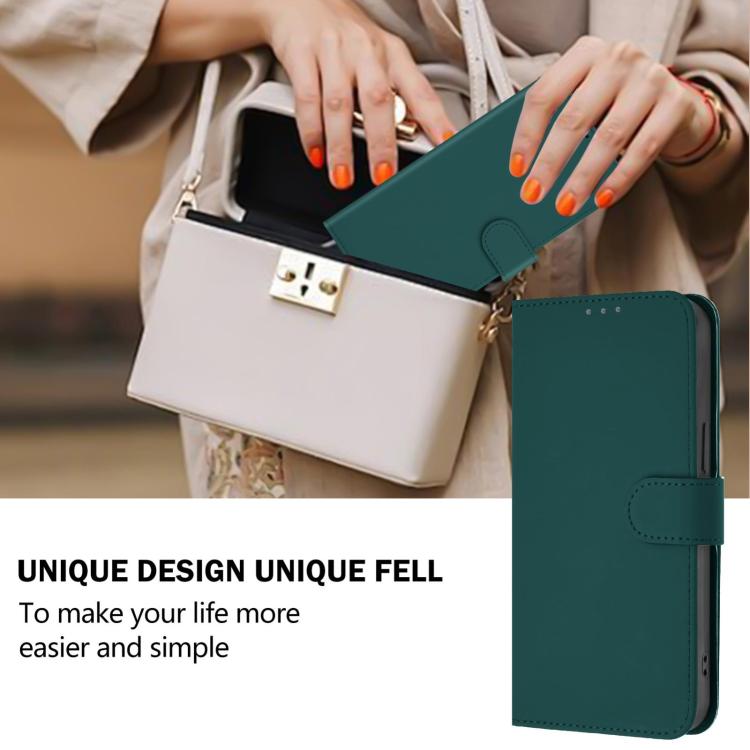 For Redmi 15a 5G Global Skin Feel Solid Color Leather Phone Case with Lanyard