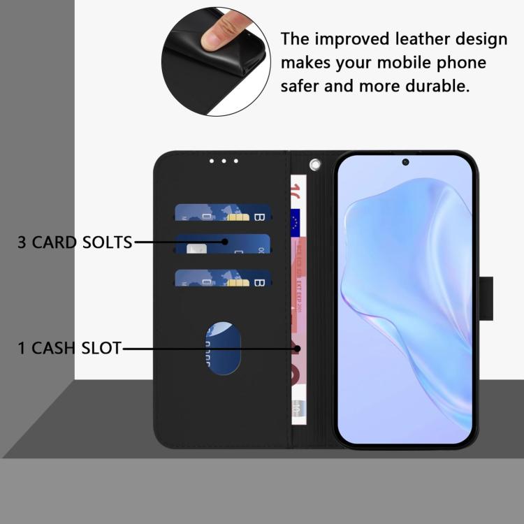 For Redmi 15a 5G Global Skin Feel Solid Color Leather Phone Case with Lanyard