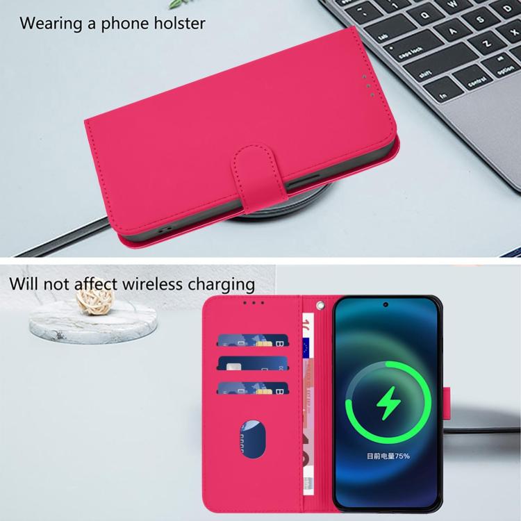 For Redmi 15a 5G Global Skin Feel Solid Color Leather Phone Case with Lanyard
