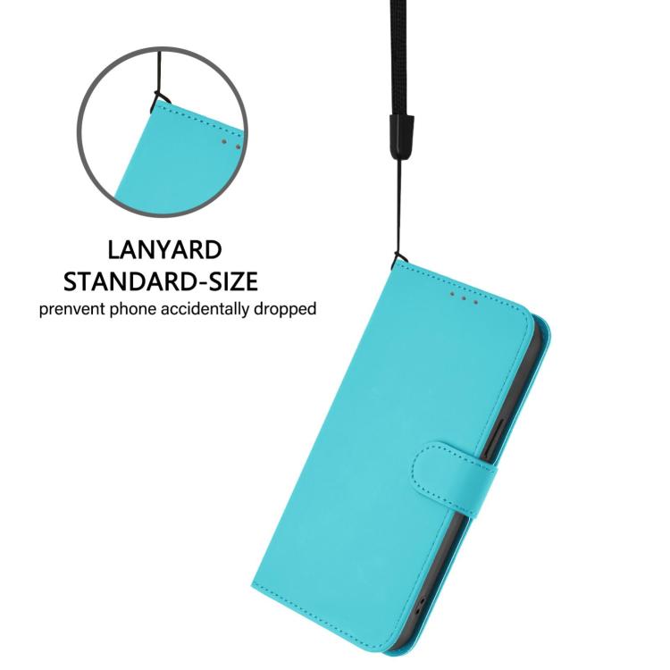 For Redmi 15a 5G Global Skin Feel Solid Color Leather Phone Case with Lanyard