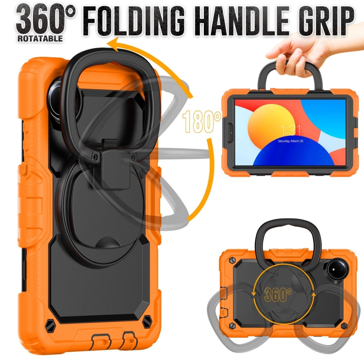 For Xiaomi Redmi Pad SE 8.7 2024 D Type Silicone Hybrid PC Tablet Case with Handle Holder
