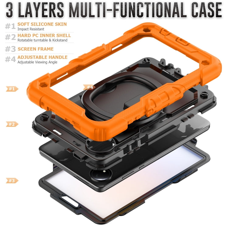 For Xiaomi Redmi Pad SE 8.7 2024 D Type Silicone Hybrid PC Tablet Case with Handle Holder