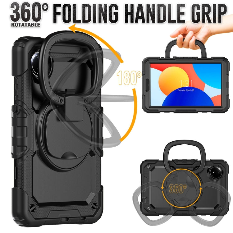 For Xiaomi Redmi Pad SE 8.7 2024 D Type Silicone Hybrid PC Tablet Case with Handle Holder
