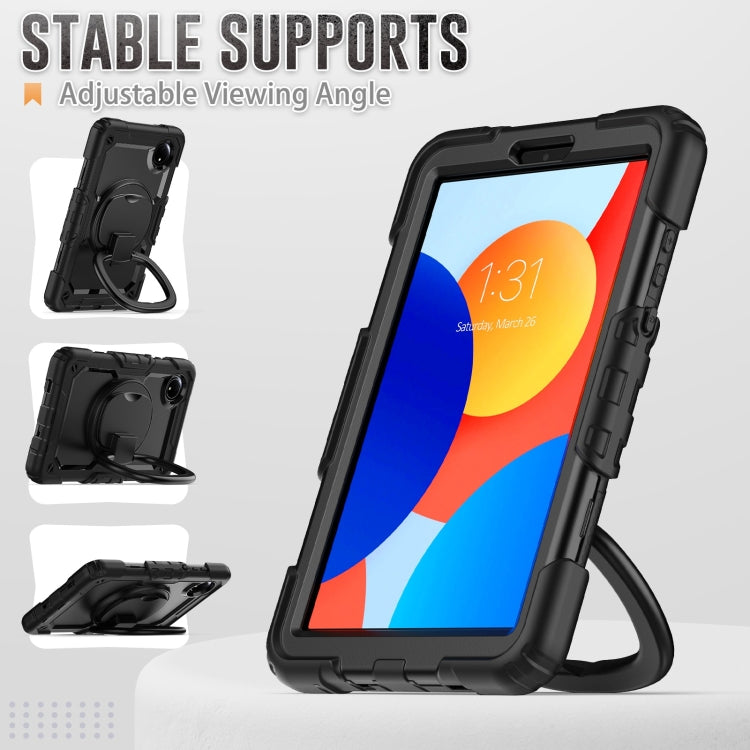 For Xiaomi Redmi Pad SE 8.7 2024 D Type Silicone Hybrid PC Tablet Case with Handle Holder