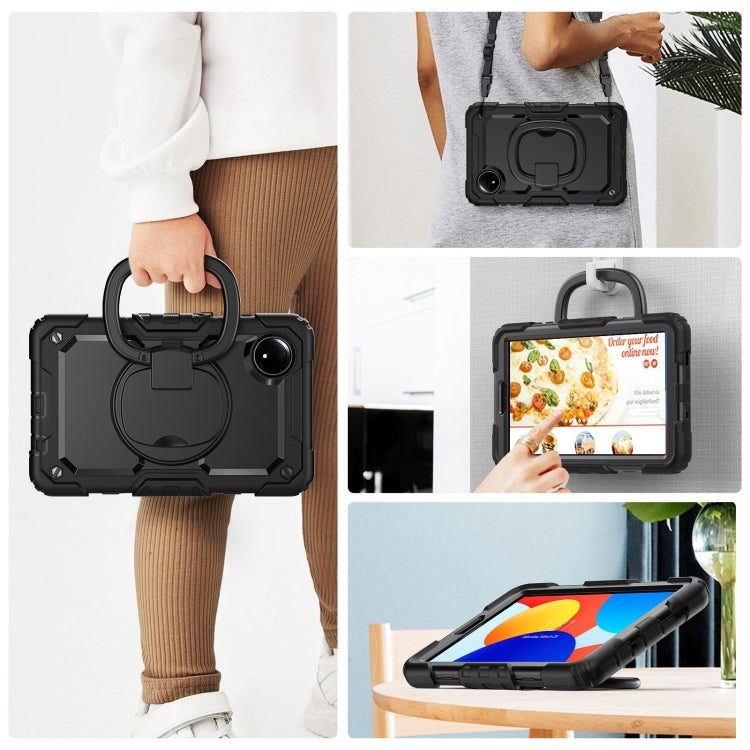For Xiaomi Redmi Pad SE 8.7 2024 D Type Silicone Hybrid PC Tablet Case with Handle Holder