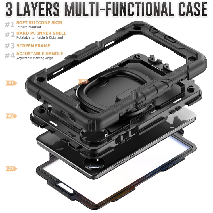 For Xiaomi Redmi Pad SE 8.7 2024 D Type Silicone Hybrid PC Tablet Case with Handle Holder