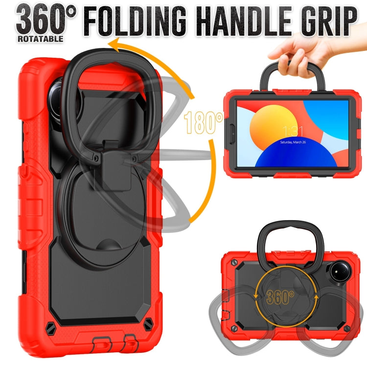 For Xiaomi Redmi Pad SE 8.7 2024 D Type Silicone Hybrid PC Tablet Case with Handle Holder