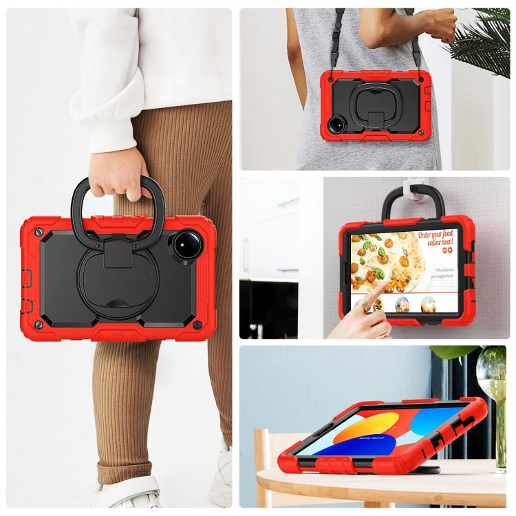 For Xiaomi Redmi Pad SE 8.7 2024 D Type Silicone Hybrid PC Tablet Case with Handle Holder