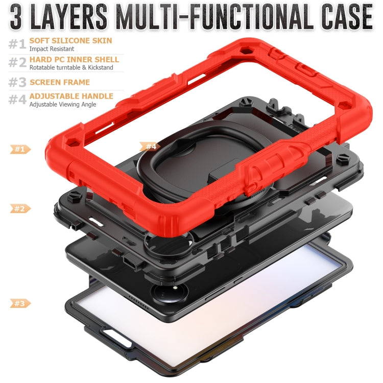 For Xiaomi Redmi Pad SE 8.7 2024 D Type Silicone Hybrid PC Tablet Case with Handle Holder