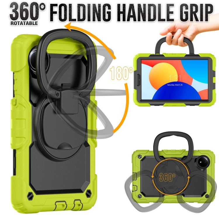 For Xiaomi Redmi Pad SE 8.7 2024 D Type Silicone Hybrid PC Tablet Case with Handle Holder