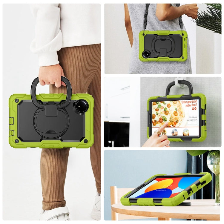 For Xiaomi Redmi Pad SE 8.7 2024 D Type Silicone Hybrid PC Tablet Case with Handle Holder