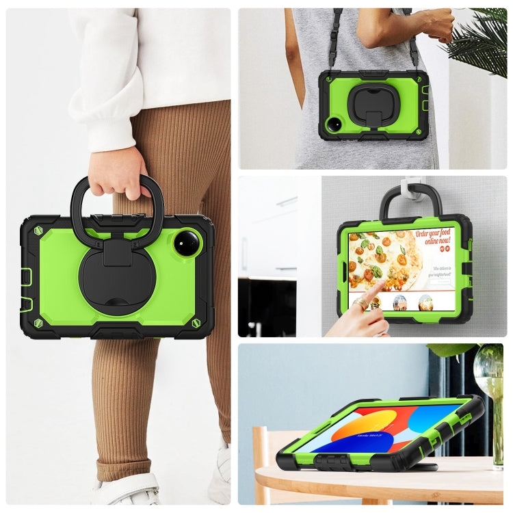 For Xiaomi Redmi Pad SE 8.7 2024 D Type Silicone Hybrid PC Tablet Case with Handle Holder