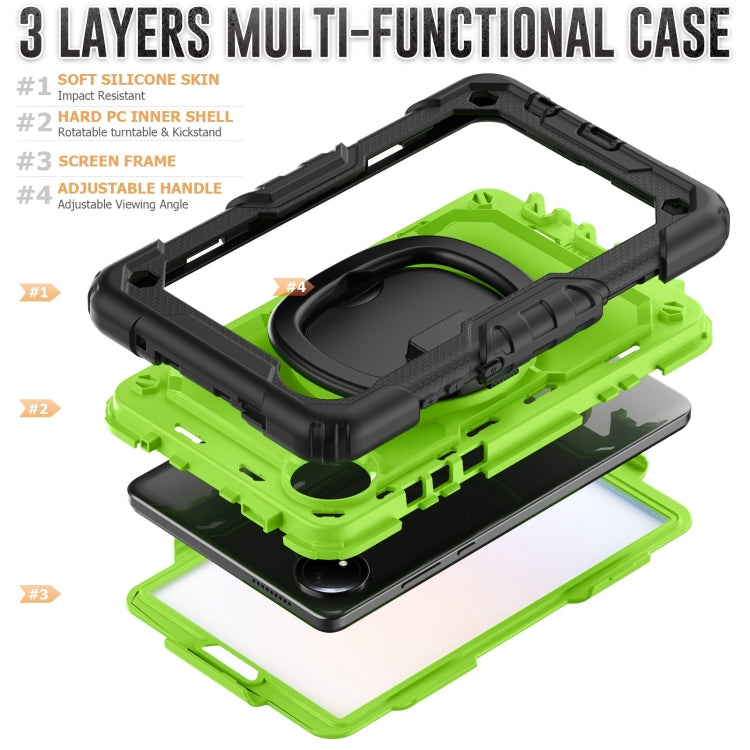 For Xiaomi Redmi Pad SE 8.7 2024 D Type Silicone Hybrid PC Tablet Case with Handle Holder