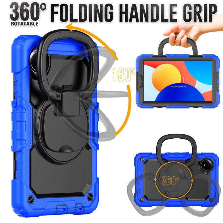 For Xiaomi Redmi Pad SE 8.7 2024 D Type Silicone Hybrid PC Tablet Case with Handle Holder