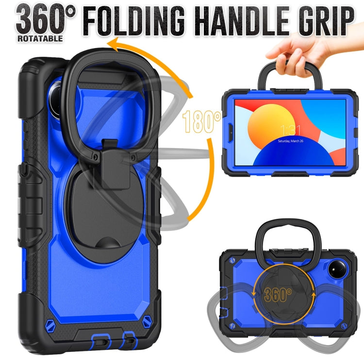 For Xiaomi Redmi Pad SE 8.7 2024 D Type Silicone Hybrid PC Tablet Case with Handle Holder