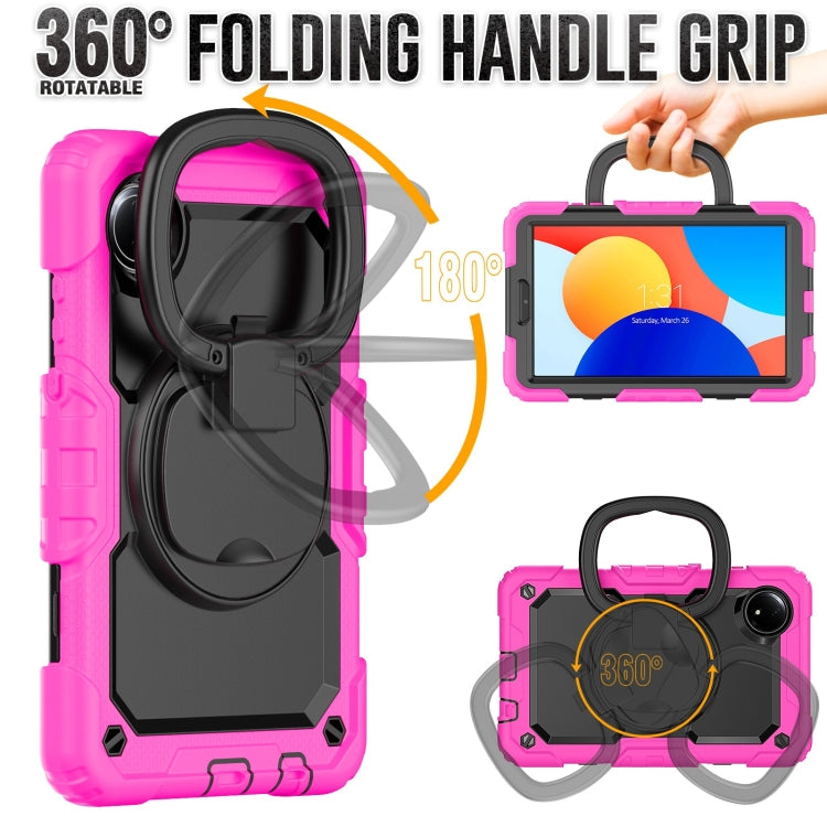 For Xiaomi Redmi Pad SE 8.7 2024 D Type Silicone Hybrid PC Tablet Case with Handle Holder