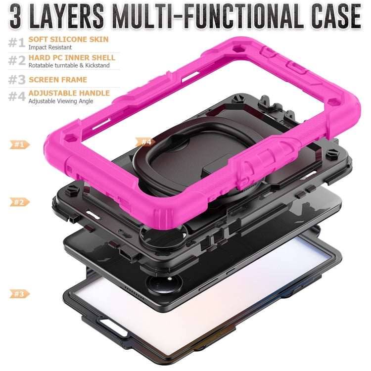 For Xiaomi Redmi Pad SE 8.7 2024 D Type Silicone Hybrid PC Tablet Case with Handle Holder