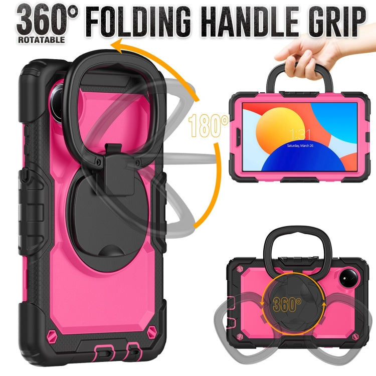 For Xiaomi Redmi Pad SE 8.7 2024 D Type Silicone Hybrid PC Tablet Case with Handle Holder