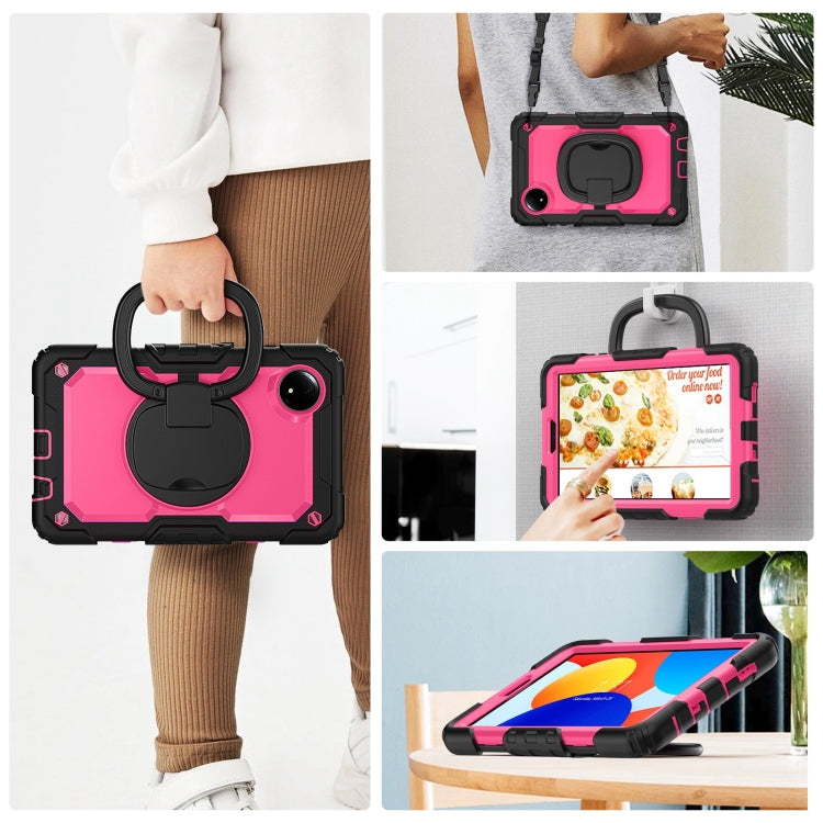 For Xiaomi Redmi Pad SE 8.7 2024 D Type Silicone Hybrid PC Tablet Case with Handle Holder