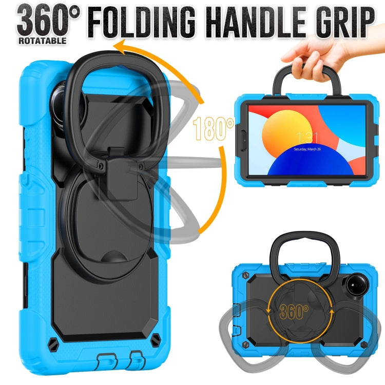 For Xiaomi Redmi Pad SE 8.7 2024 D Type Silicone Hybrid PC Tablet Case with Handle Holder