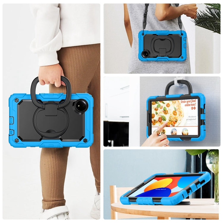 For Xiaomi Redmi Pad SE 8.7 2024 D Type Silicone Hybrid PC Tablet Case with Handle Holder