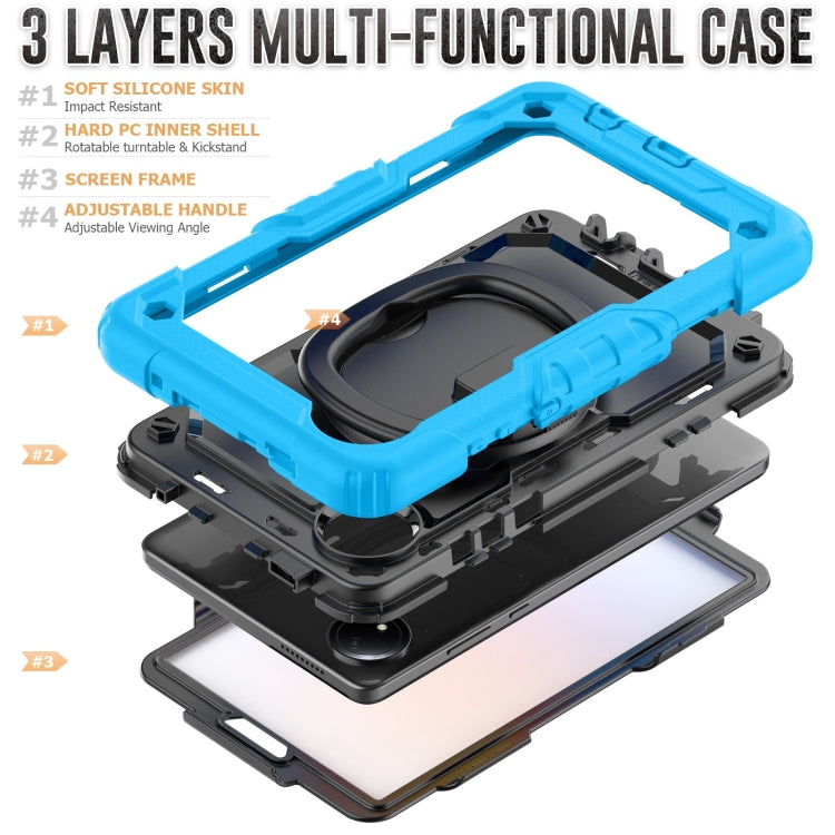For Xiaomi Redmi Pad SE 8.7 2024 D Type Silicone Hybrid PC Tablet Case with Handle Holder