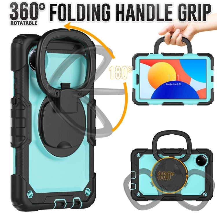 For Xiaomi Redmi Pad SE 8.7 2024 D Type Silicone Hybrid PC Tablet Case with Handle Holder