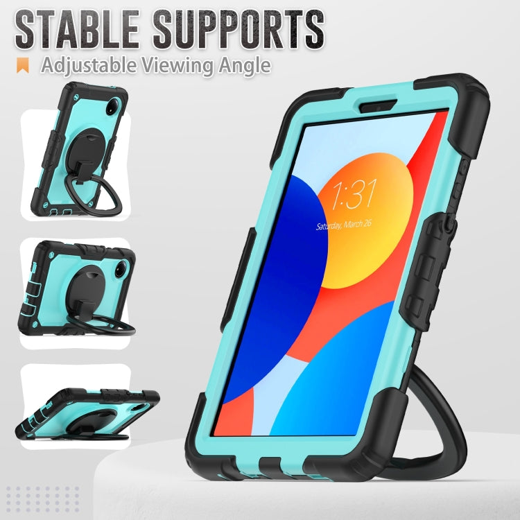For Xiaomi Redmi Pad SE 8.7 2024 D Type Silicone Hybrid PC Tablet Case with Handle Holder